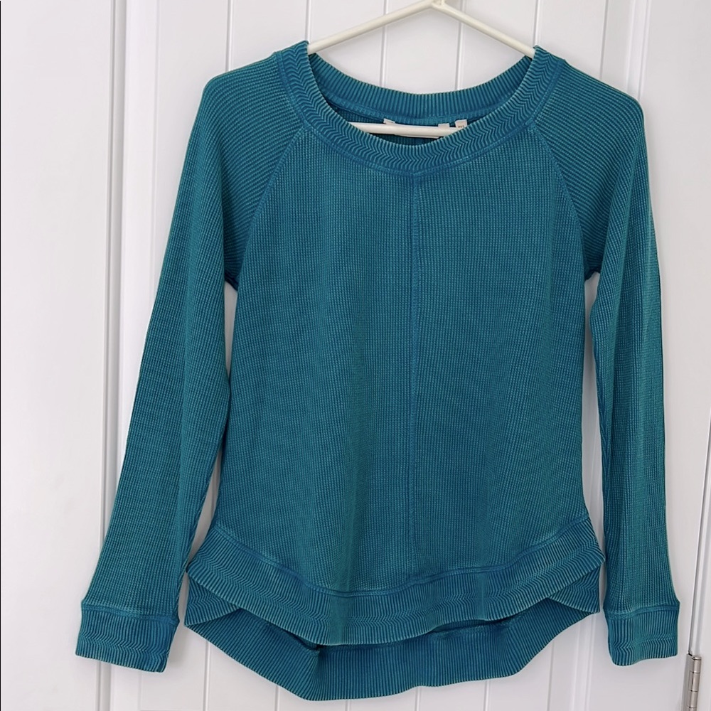 Soft Surroundings Teal Waffle Top